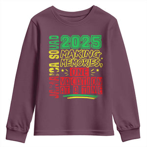 Vacation Jamaica 2025 Youth Sweatshirt Matching Family Jamaica Squad TS10 Maroon Print Your Wear