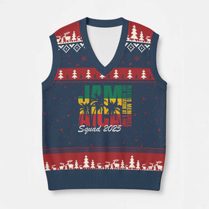 Family Vacation Jamaica 2025 V-Neck Knit Sweater Vest Matching Girls Trip Jamaica Squad TS10 Navy Red Print Your Wear
