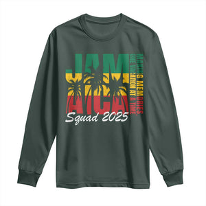 Family Vacation Jamaica 2025 Long Sleeve Shirt Matching Girls Trip Jamaica Squad TS10 Dark Forest Green Print Your Wear