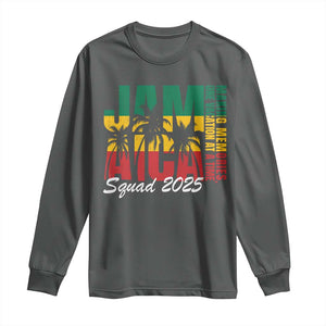 Family Vacation Jamaica 2025 Long Sleeve Shirt Matching Girls Trip Jamaica Squad TS10 Dark Heather Print Your Wear