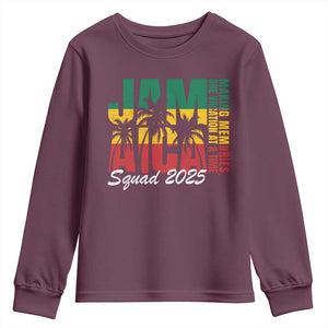 Family Vacation Jamaica 2025 Youth Sweatshirt Matching Girls Trip Jamaica Squad TS10 Maroon Print Your Wear