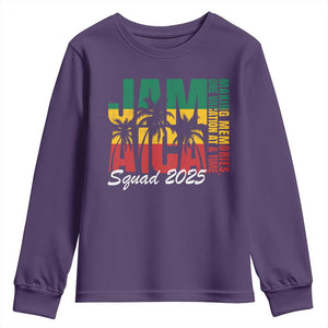Family Vacation Jamaica 2025 Youth Sweatshirt Matching Girls Trip Jamaica Squad TS10 Purple Print Your Wear