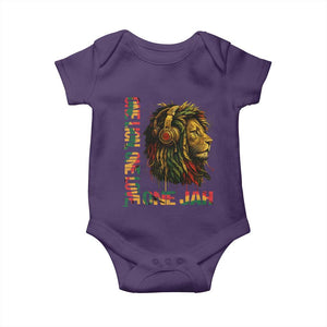 One Love Rasta Lion Baby Onesie Rastafari Reggae Jamaica Roots Lion of Judah Dreadlocks TS10 Purple Print Your Wear