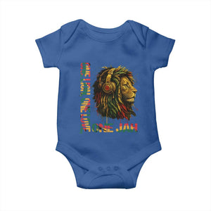 One Love Rasta Lion Baby Onesie Rastafari Reggae Jamaica Roots Lion of Judah Dreadlocks TS10 Royal Blue Print Your Wear
