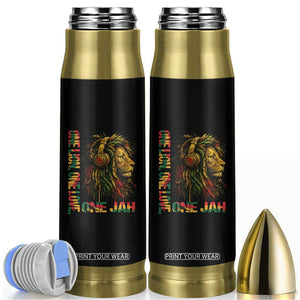 One Love Rasta Lion Bullet Tumbler Rastafari Reggae Jamaica Roots Lion of Judah Dreadlocks TS10 Black Print Your Wear