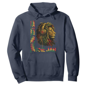 One Love Rasta Lion Hoodie Rastafari Reggae Jamaica Roots Lion of Judah Dreadlocks TS10 Navy Print Your Wear