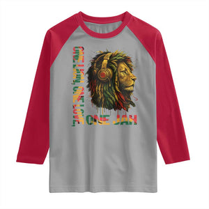 One Love Rasta Lion Raglan Shirt Rastafari Reggae Jamaica Roots Lion of Judah Dreadlocks TS10 Sport Gray Red Print Your Wear
