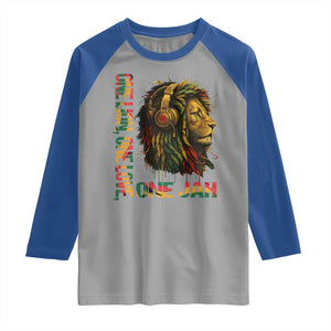 One Love Rasta Lion Raglan Shirt Rastafari Reggae Jamaica Roots Lion of Judah Dreadlocks TS10 Sport Gray Royal Print Your Wear