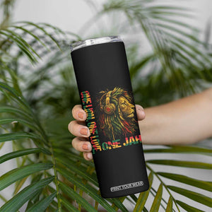 One Love Rasta Lion Skinny Tumbler Rastafari Reggae Jamaica Roots Lion of Judah Dreadlocks TS10 Print Your Wear
