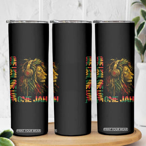 One Love Rasta Lion Skinny Tumbler Rastafari Reggae Jamaica Roots Lion of Judah Dreadlocks TS10 Print Your Wear