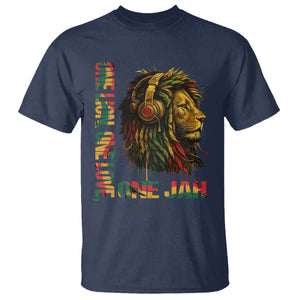 One Love Rasta Lion T Shirt Rastafari Reggae Jamaica Roots Lion of Judah Dreadlocks TS10 Navy Print Your Wear