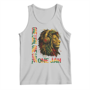 One Love Rasta Lion Tank Top Rastafari Reggae Jamaica Roots Lion of Judah Dreadlocks TS10 Ash Print Your Wear