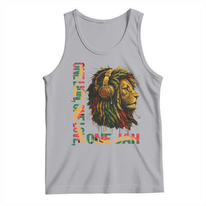 One Love Rasta Lion Tank Top Rastafari Reggae Jamaica Roots Lion of Judah Dreadlocks TS10 Athletic Heather Print Your Wear