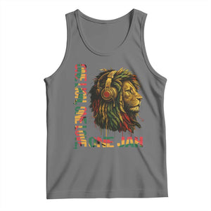 One Love Rasta Lion Tank Top Rastafari Reggae Jamaica Roots Lion of Judah Dreadlocks TS10 Black Heather Print Your Wear