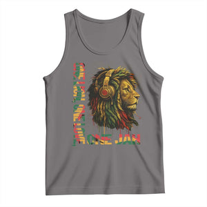One Love Rasta Lion Tank Top Rastafari Reggae Jamaica Roots Lion of Judah Dreadlocks TS10 Deep Heather Print Your Wear