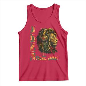 One Love Rasta Lion Tank Top Rastafari Reggae Jamaica Roots Lion of Judah Dreadlocks TS10 Red Print Your Wear