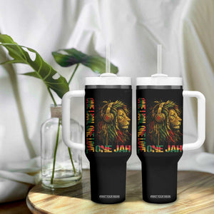 One Love Rasta Lion Tumbler With Handle Rastafari Reggae Jamaica Roots Lion of Judah Dreadlocks TS10 Print Your Wear