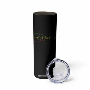 Guitar Rastafari Heartbeat Skinny Tumbler Jamaica ECG Pulse Rasta Reggae Music Vibes TS10 Print Your Wear