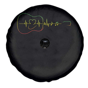 Guitar Rastafari Heartbeat Spare Tire Cover Jamaica ECG Pulse Rasta Reggae Music Vibes TS10 Print Your Wear