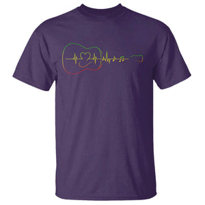 Guitar Rastafari Heartbeat T Shirt Jamaica ECG Pulse Rasta Reggae Music Vibes TS10 Purple Print Your Wear