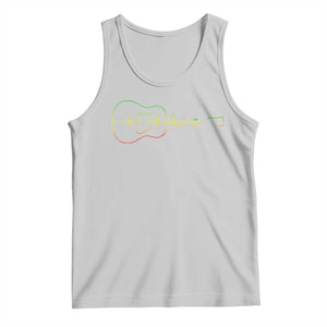 Guitar Rastafari Heartbeat Tank Top Jamaica ECG Pulse Rasta Reggae Music Vibes TS10 Ash Print Your Wear