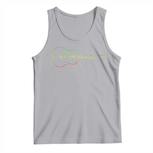 Guitar Rastafari Heartbeat Tank Top Jamaica ECG Pulse Rasta Reggae Music Vibes TS10 Athletic Heather Print Your Wear
