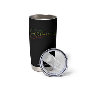 Guitar Rastafari Heartbeat Tumbler Cup Jamaica ECG Pulse Rasta Reggae Music Vibes TS10 Print Your Wear