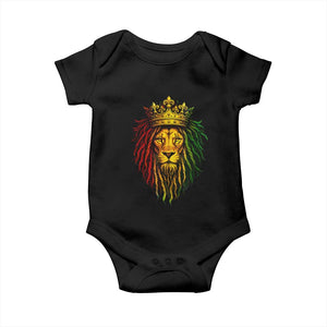 Rasta Reggae Lion Baby Onesie Jamaican Pride Lion of Judah Gift for Rastafari TS10 Black Print Your Wear