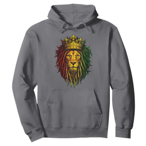 Rasta Reggae Lion Hoodie Jamaican Pride Lion of Judah Gift for Rastafari TS10 Charcoal Print Your Wear