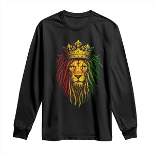 Rasta Reggae Lion Long Sleeve Shirt Jamaican Pride Lion of Judah Gift for Rastafari TS10 Black Print Your Wear