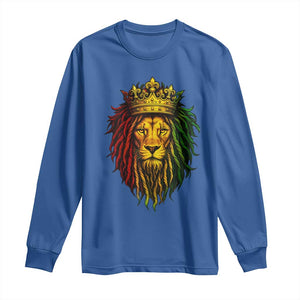 Rasta Reggae Lion Long Sleeve Shirt Jamaican Pride Lion of Judah Gift for Rastafari TS10 Royal Blue Print Your Wear