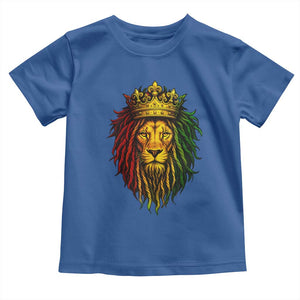 Rasta Reggae Lion Toddler T Shirt Jamaican Pride Lion of Judah Gift for Rastafari TS10 Royal Blue Print Your Wear