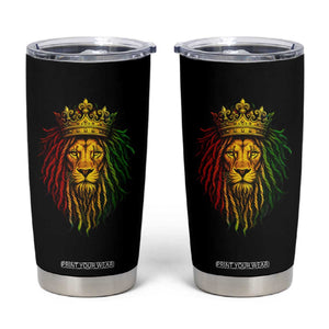 Rasta Reggae Lion Tumbler Cup Jamaican Pride Lion of Judah Gift for Rastafari TS10 Black Print Your Wear