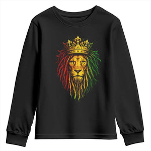 Rasta Reggae Lion Youth Sweatshirt Jamaican Pride Lion of Judah Gift for Rastafari TS10 Black Print Your Wear