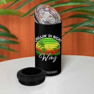 Jamaican Reggae Vibes 4 in 1 Can Cooler Tumbler Retro Rasta Sunset Chill Chillin Di Right Way TS10 Print Your Wear