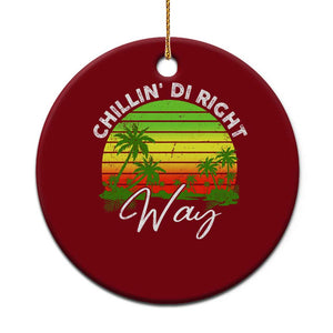 Jamaican Reggae Vibes Ceramic Ornament Retro Rasta Sunset Chill Chillin Di Right Way TS10 1pc Red Print Your Wear