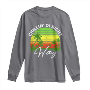 Jamaican Reggae Vibes Long Sleeve Shirt Retro Rasta Sunset Chill Chillin Di Right Way TS10 Charcoal Print Your Wear