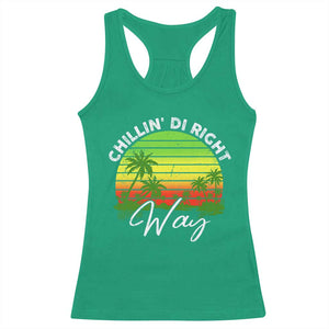 Jamaican Reggae Vibes Racerback Tank Top Retro Rasta Sunset Chill Chillin Di Right Way TS10 Irish Green Print Your Wear