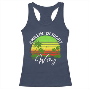 Jamaican Reggae Vibes Racerback Tank Top Retro Rasta Sunset Chill Chillin Di Right Way TS10 Navy Print Your Wear