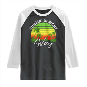 Jamaican Reggae Vibes Raglan Shirt Retro Rasta Sunset Chill Chillin Di Right Way TS10 Black White Print Your Wear