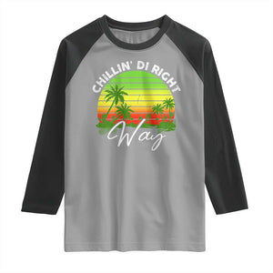 Jamaican Reggae Vibes Raglan Shirt Retro Rasta Sunset Chill Chillin Di Right Way TS10 Sport Gray Black Print Your Wear