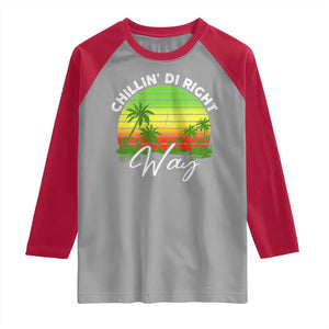 Jamaican Reggae Vibes Raglan Shirt Retro Rasta Sunset Chill Chillin Di Right Way TS10 Sport Gray Red Print Your Wear