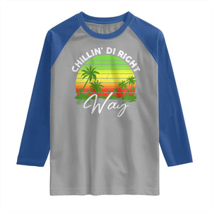 Jamaican Reggae Vibes Raglan Shirt Retro Rasta Sunset Chill Chillin Di Right Way TS10 Sport Gray Royal Print Your Wear