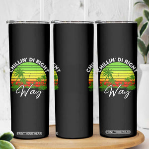 Jamaican Reggae Vibes Skinny Tumbler Retro Rasta Sunset Chill Chillin Di Right Way TS10 Print Your Wear