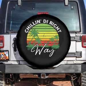 Jamaican Reggae Vibes Spare Tire Cover Retro Rasta Sunset Chill Chillin Di Right Way TS10 No hole Black Print Your Wear
