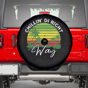 Jamaican Reggae Vibes Spare Tire Cover Retro Rasta Sunset Chill Chillin Di Right Way TS10 Black Print Your Wear