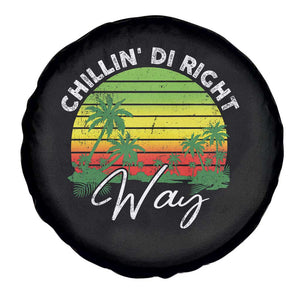 Jamaican Reggae Vibes Spare Tire Cover Retro Rasta Sunset Chill Chillin Di Right Way TS10 Print Your Wear