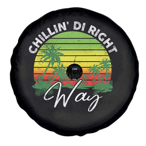 Jamaican Reggae Vibes Spare Tire Cover Retro Rasta Sunset Chill Chillin Di Right Way TS10 Print Your Wear