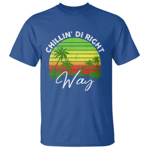 Jamaican Reggae Vibes T Shirt Retro Rasta Sunset Chill Chillin Di Right Way TS10 Royal Blue Print Your Wear