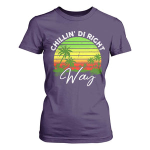 Jamaican Reggae Vibes T Shirt For Women Retro Rasta Sunset Chill Chillin Di Right Way TS10 Purple Print Your Wear
